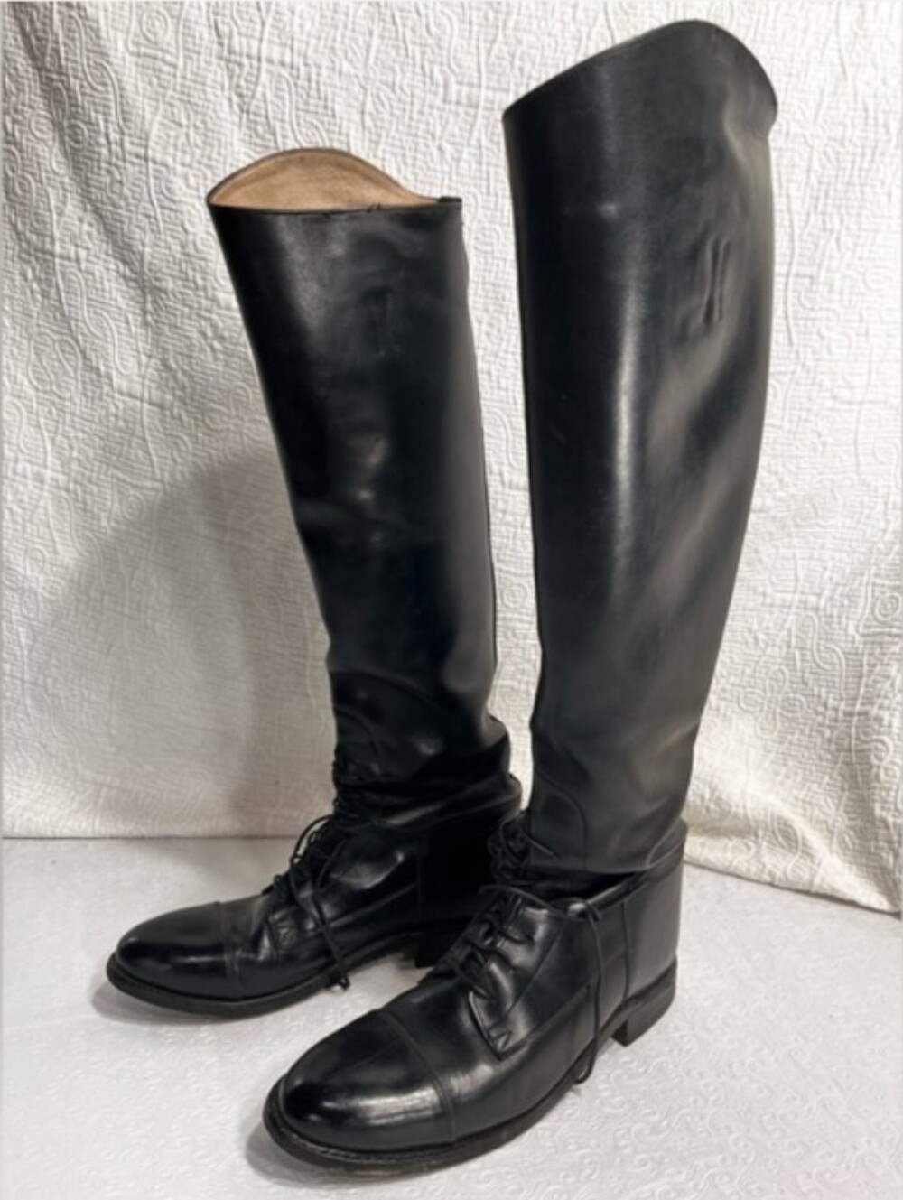 Effingham Legend Bond Boot Tall Black Leather Riding Equestrian Women Size 7.5